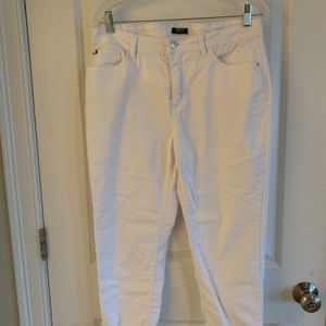 Cropped white jeans
